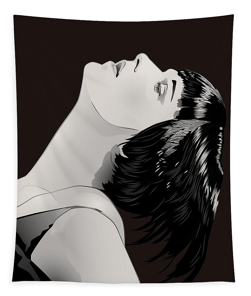 Louise Brooks Official Tapestry featuring the digital art Louise Brooks in Berlin - Garnet Umber by Louise Brooks