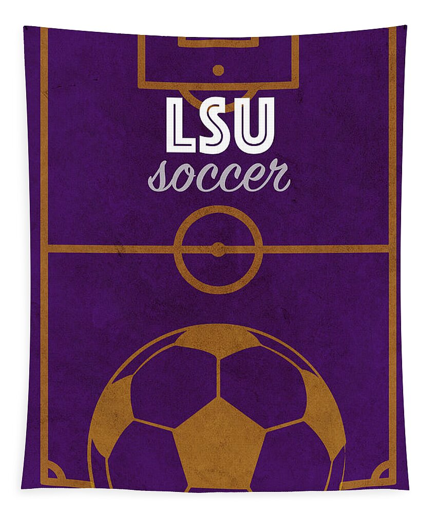 Louisiana State University Tapestry featuring the mixed media Louisiana State University College Sports Vintage Poster by Design Turnpike