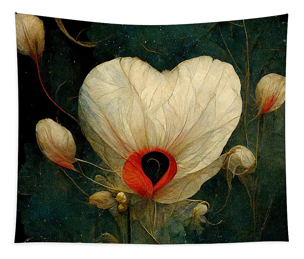 Flower Tapestry featuring the digital art Love Grows by Nickleen Mosher