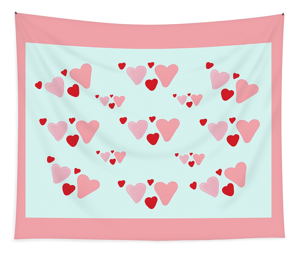 Love Tapestry featuring the digital art Love in the Air-Minimalist Valentine Art by Shelli Fitzpatrick