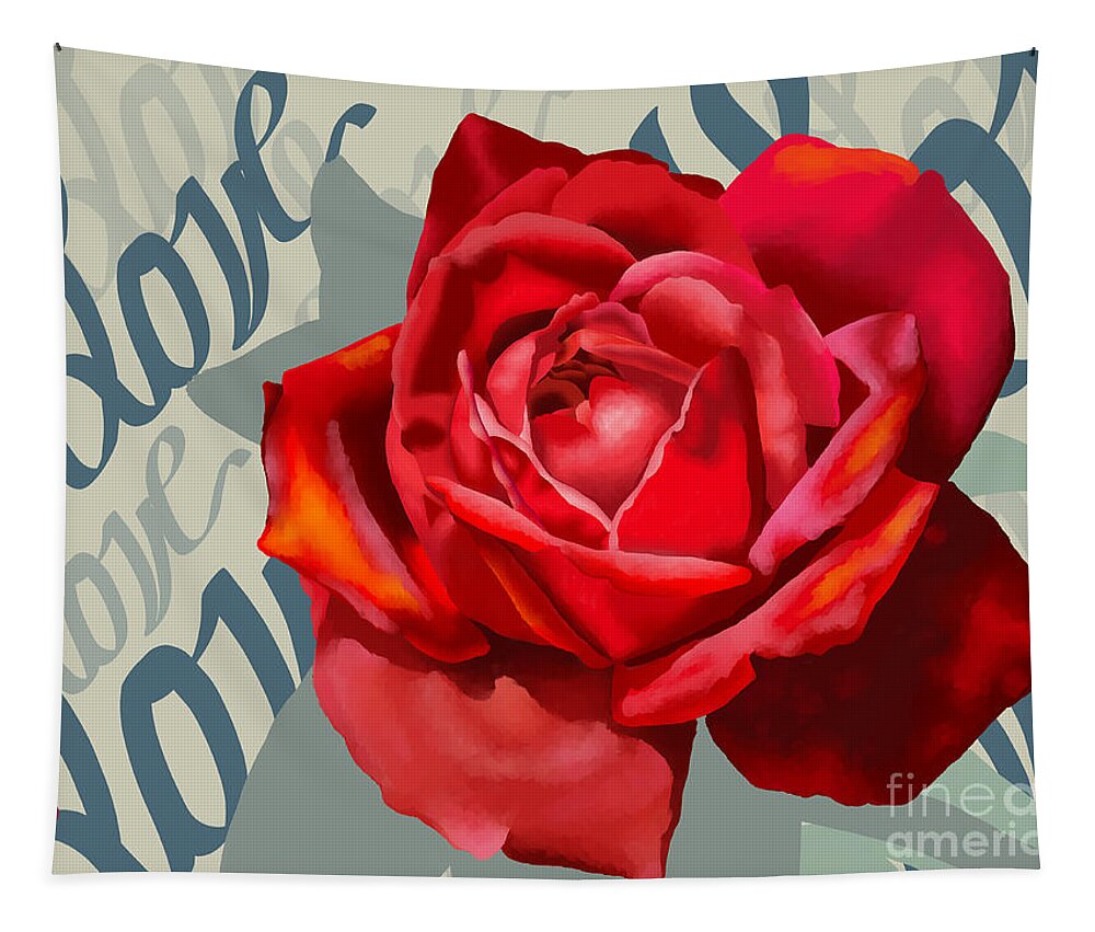 Rose Tapestry featuring the digital art Love by Yenni Harrison