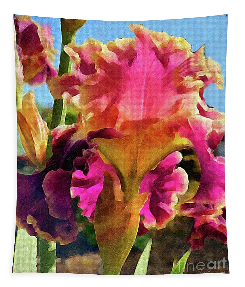 Iris Tapestry featuring the digital art Lovely Iris by Jeanette French