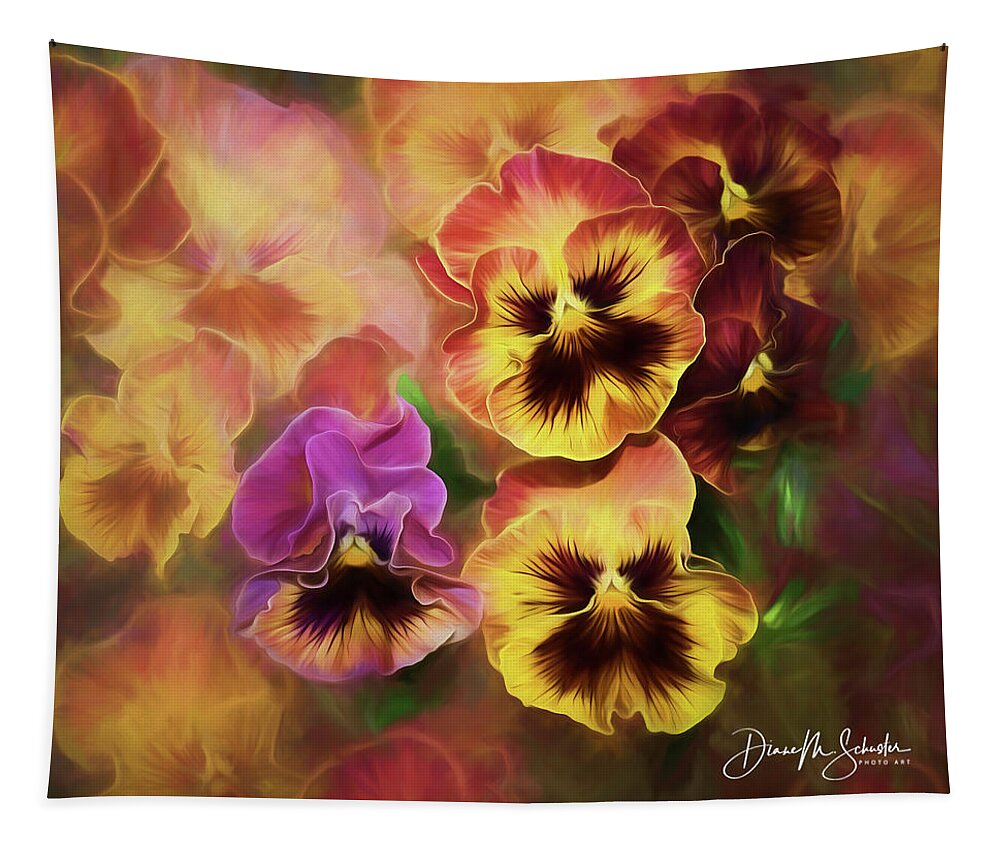 Pansies Tapestry featuring the photograph Lovely Spring Pansies by Diane Schuster