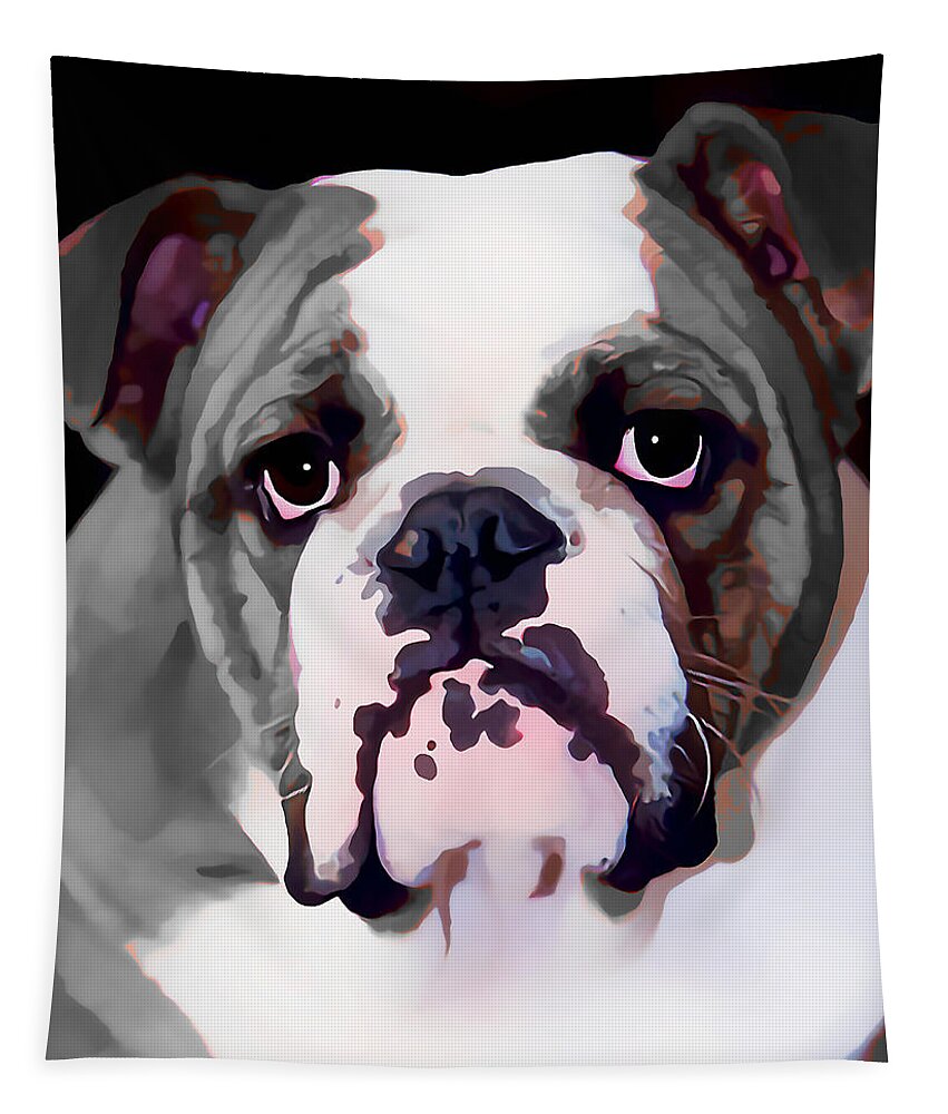 French Bulldog Tapestry featuring the mixed media Lover by Marvin Blaine