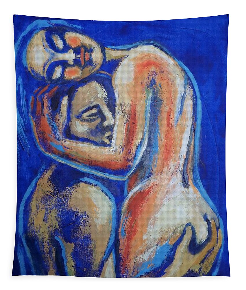 Acrylics Tapestry featuring the painting Lovers - Love Of My Life 2 by Carmen Tyrrell