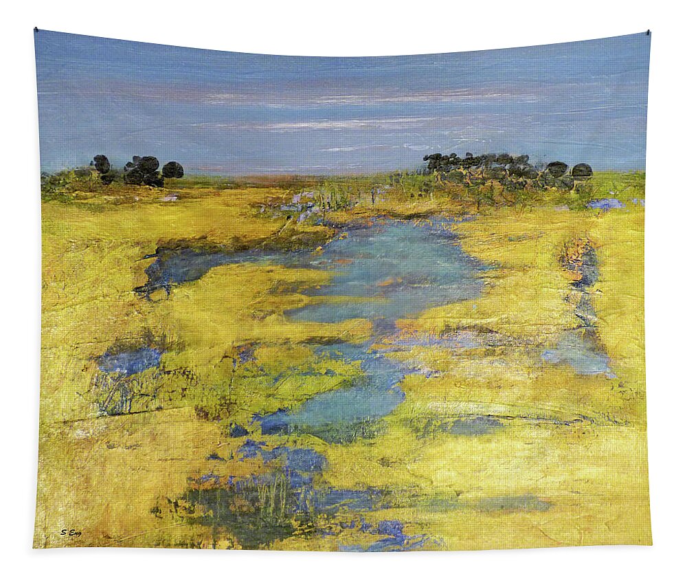 Abstract Tapestry featuring the painting Low Country Glow by Sharon Williams Eng