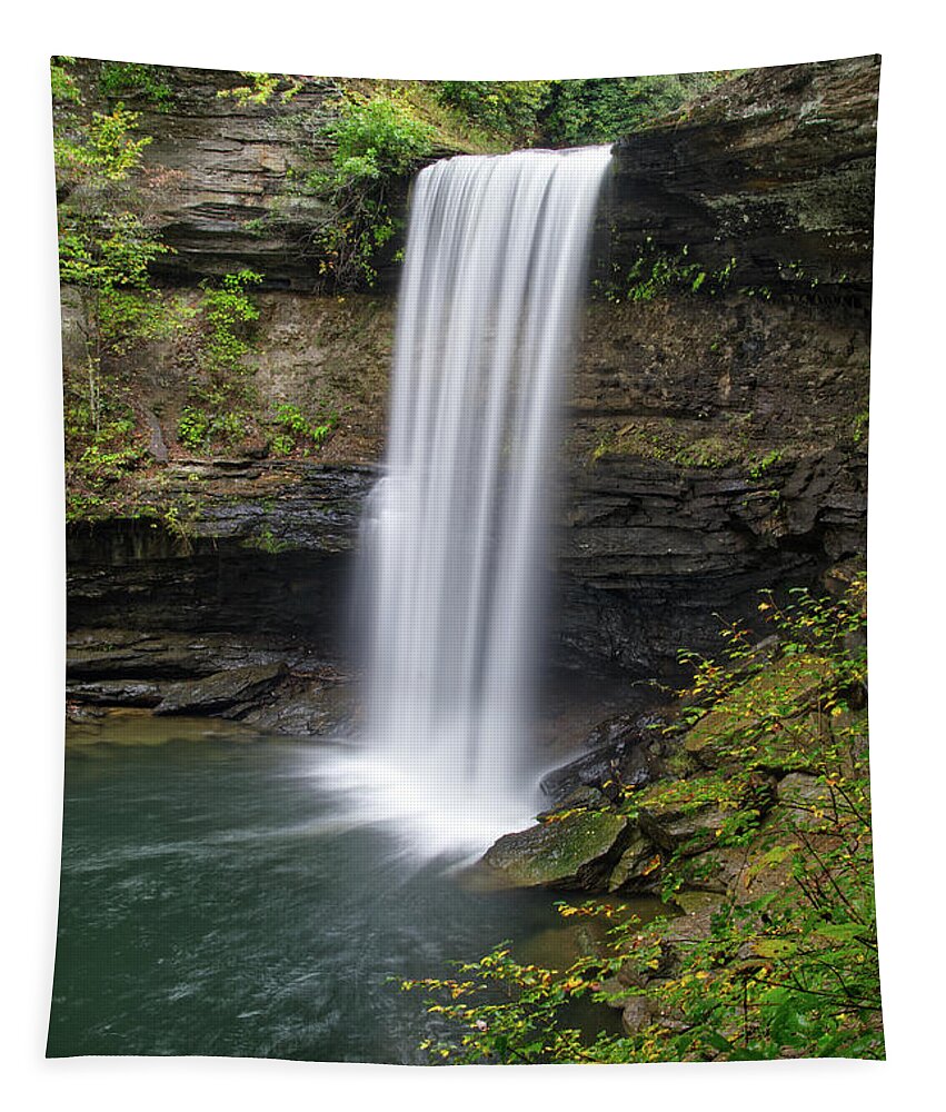 Greeter Falls Tapestry featuring the photograph Lower Greeter Falls 11 by Phil Perkins
