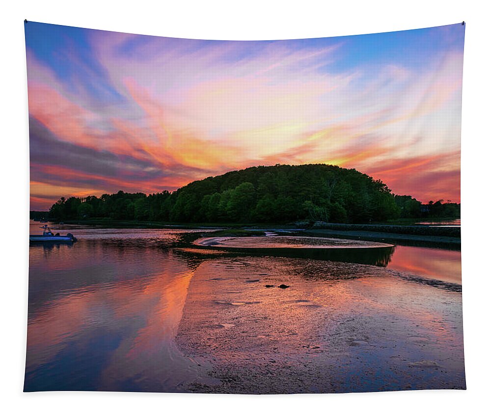 Sunset Tapestry featuring the photograph Lowtide Reflections by Vicky Edgerly