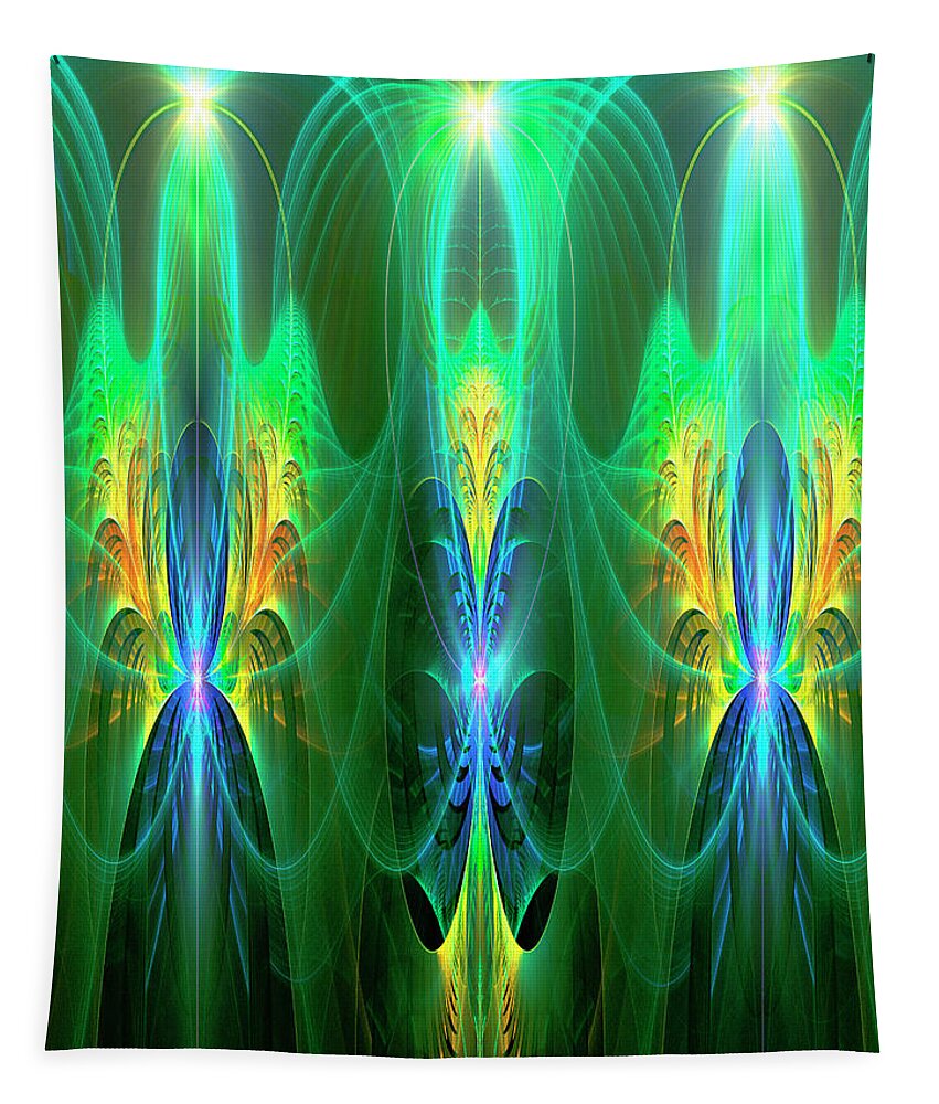 Fractal Tapestry featuring the digital art The Garden #2 by Mary Ann Benoit