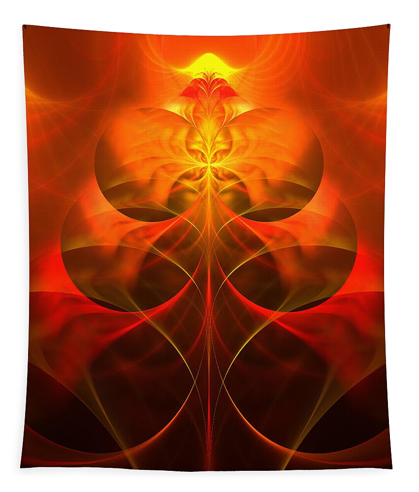 Fractal Tapestry featuring the digital art Fire Element #5 by Mary Ann Benoit