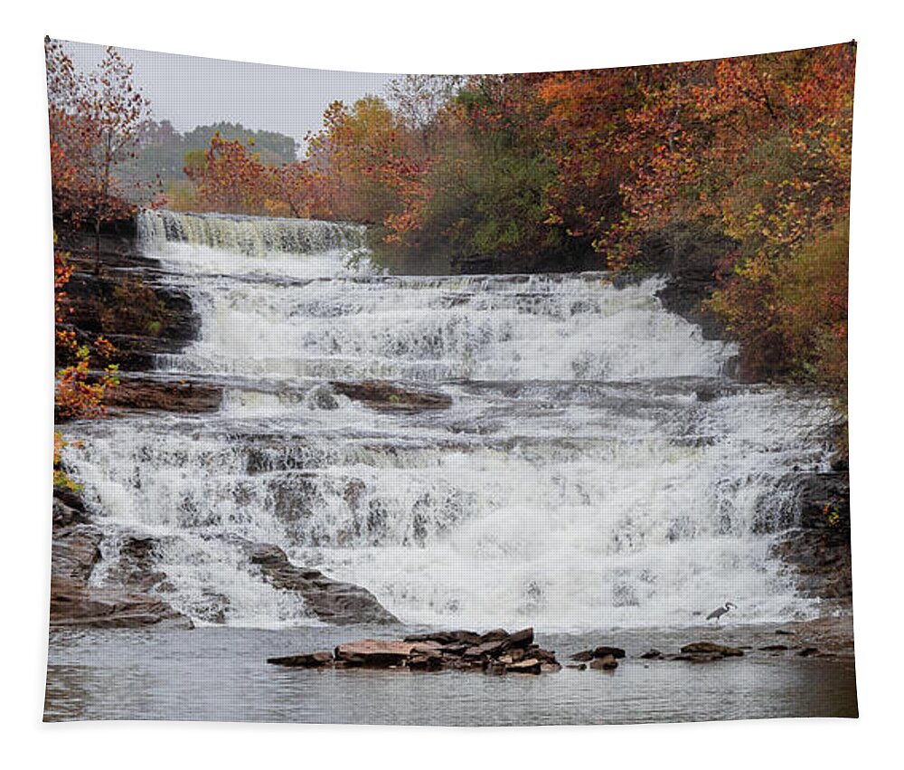 Waterfall Tapestry featuring the photograph Lunch at the Spillway by Grant Twiss