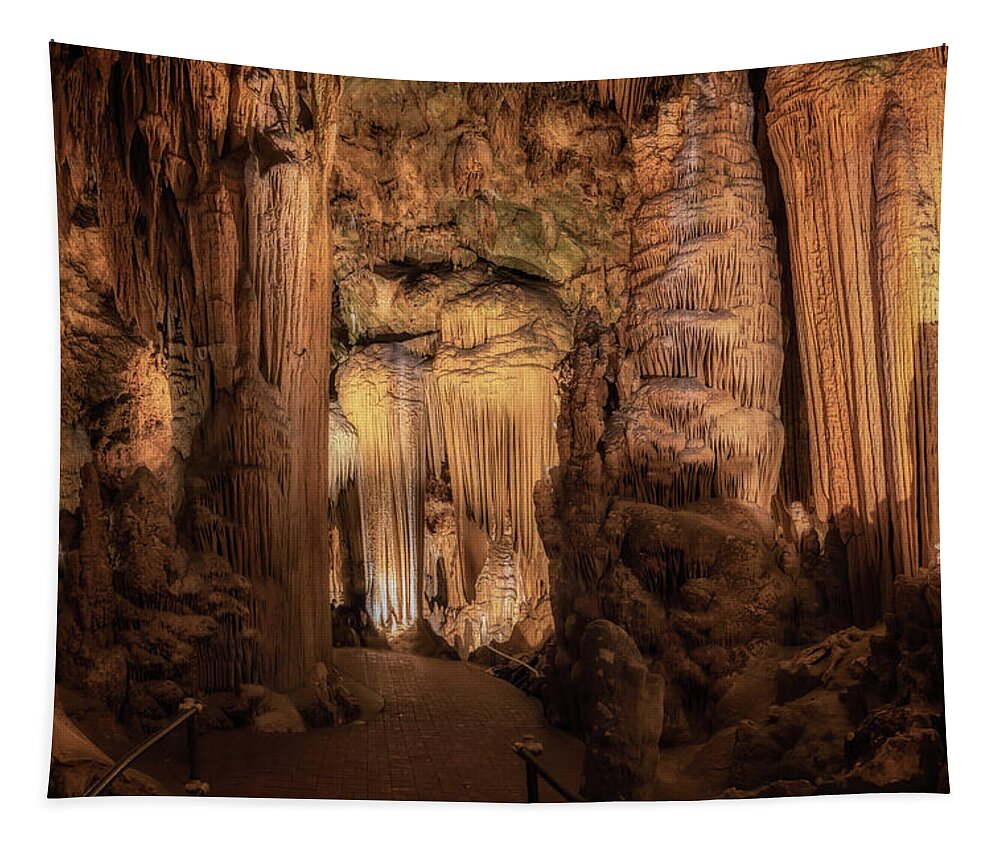 Luray Caverns Tapestry featuring the photograph Luray Caverns - Approaching Saracen's Tent by Susan Rissi Tregoning