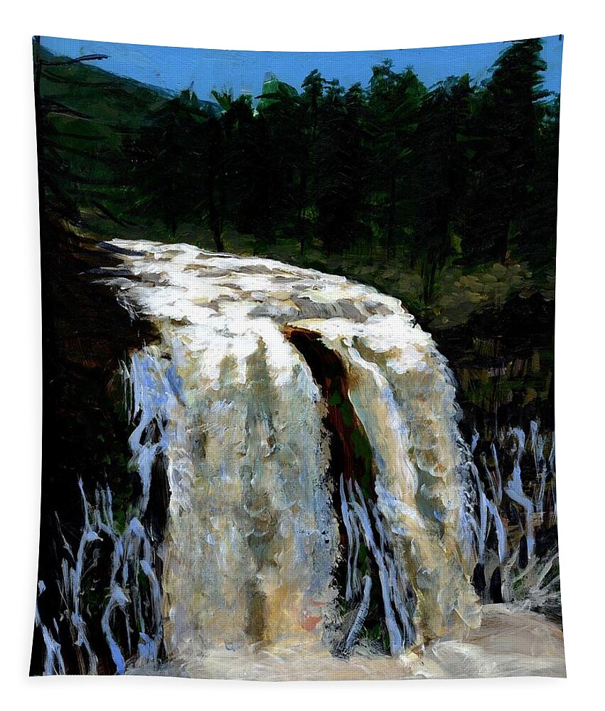 Waterfall Tapestry featuring the painting MacArthur-Burney Falls by Alice Leggett