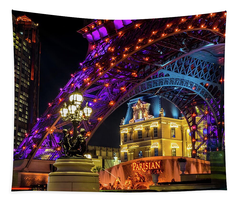 Hotel Tapestry featuring the photograph Macau at Night by Arj Munoz