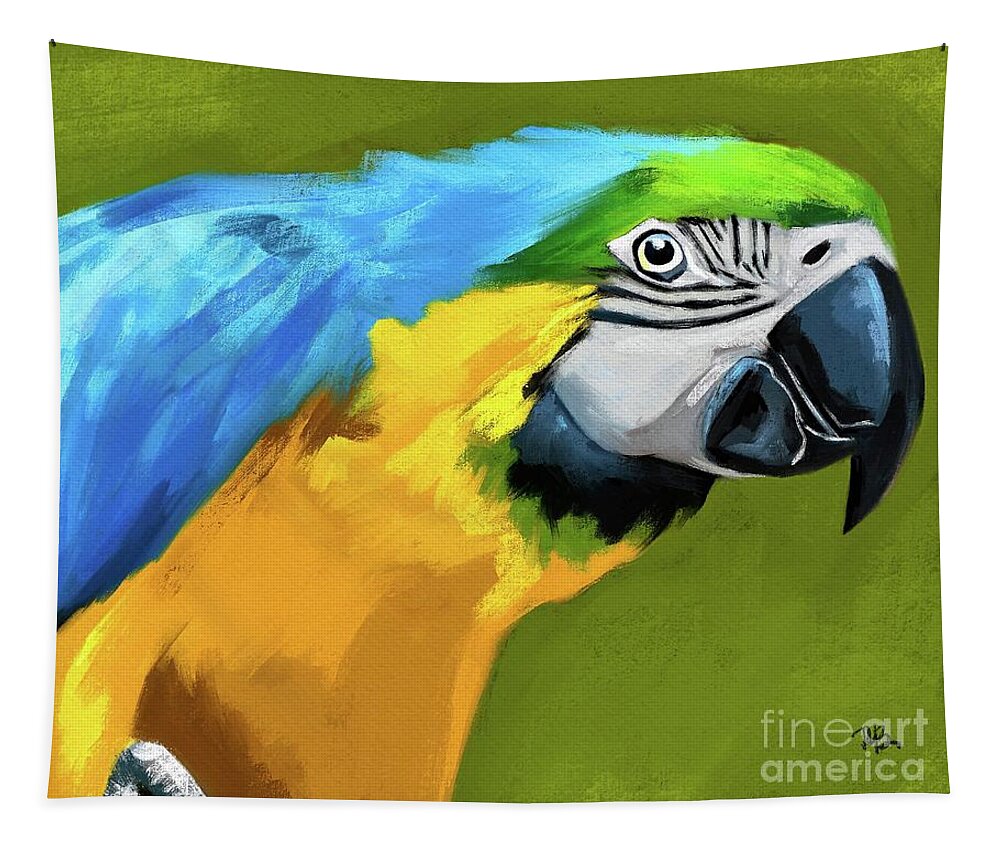 Tammy Lee Tapestry featuring the painting Macaw by Tammy Lee Bradley