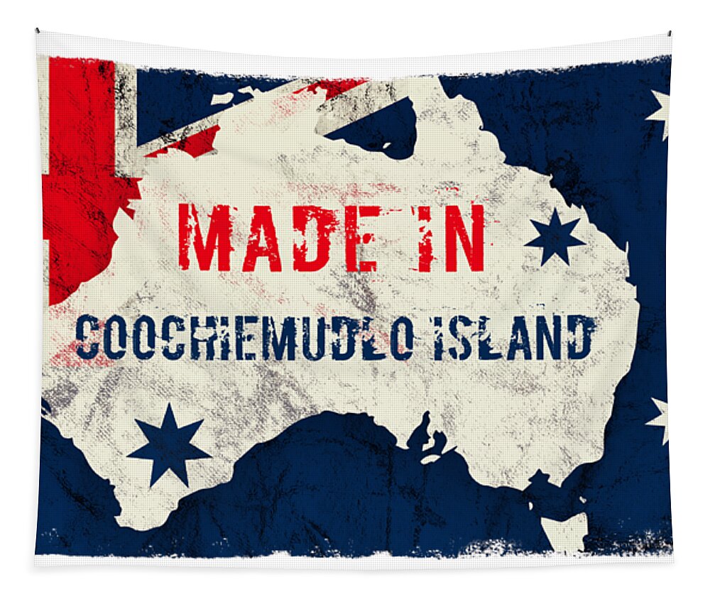 Coochiemudlo Island Tapestry featuring the digital art Made in Coochiemudlo Island, Australia #coochiemudloisland by TintoDesigns