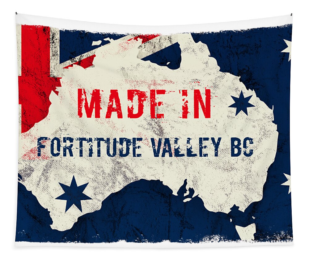 Fortitude Valley Bc Tapestry featuring the digital art Made in Fortitude Valley Bc, Australia #fortitudevalleybc by TintoDesigns