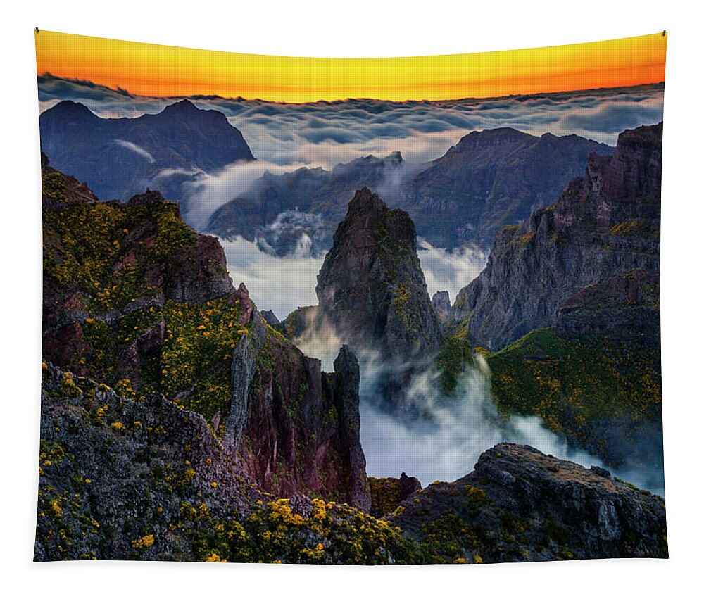 Madeira Tapestry featuring the photograph Madeira Peaks by Evgeni Dinev