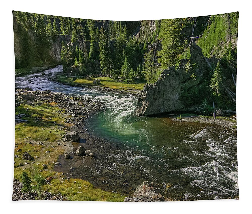 Madison Tapestry featuring the photograph Madison River Yellowstone by Nicholas McCabe