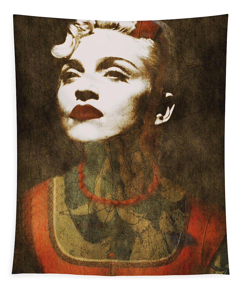 Madonna Tapestry featuring the digital art Madonna - Don't Cry For Me Argentina by Paul Lovering