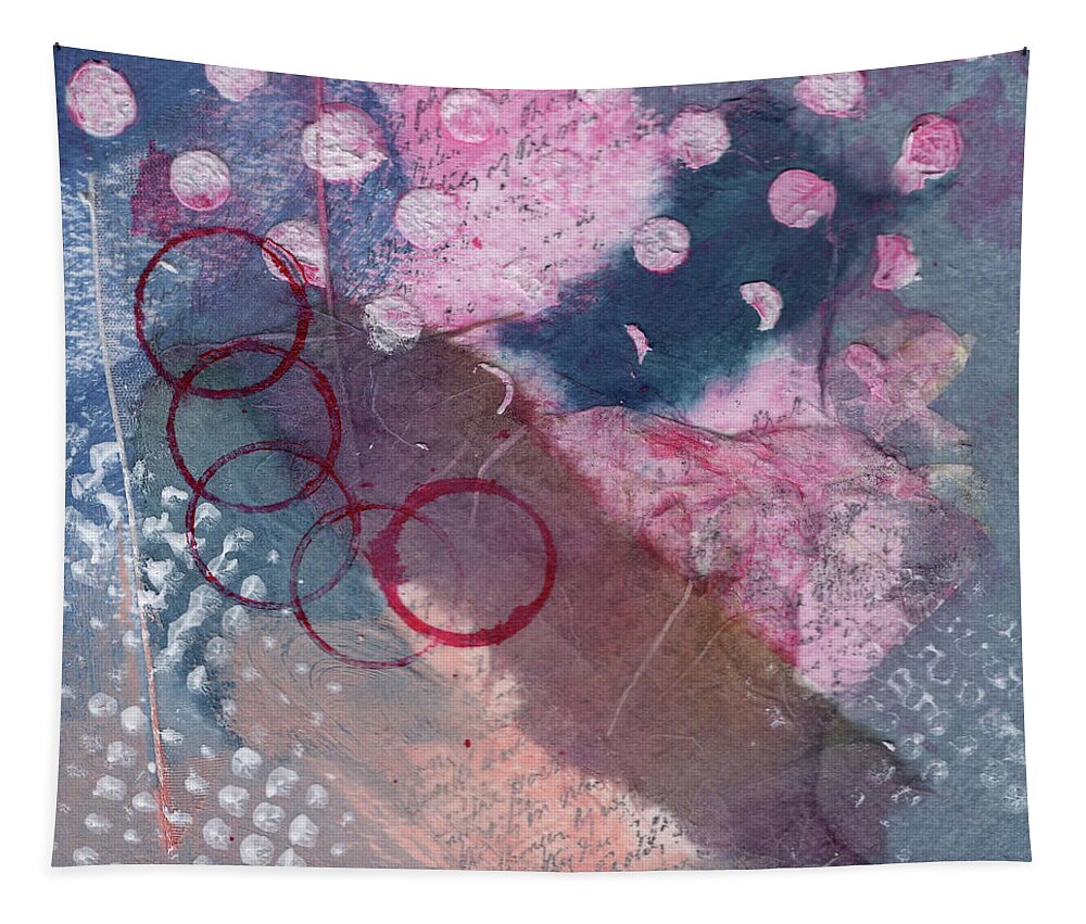 Collage Tapestry featuring the painting Magenta Collage 4 by Diane Maley