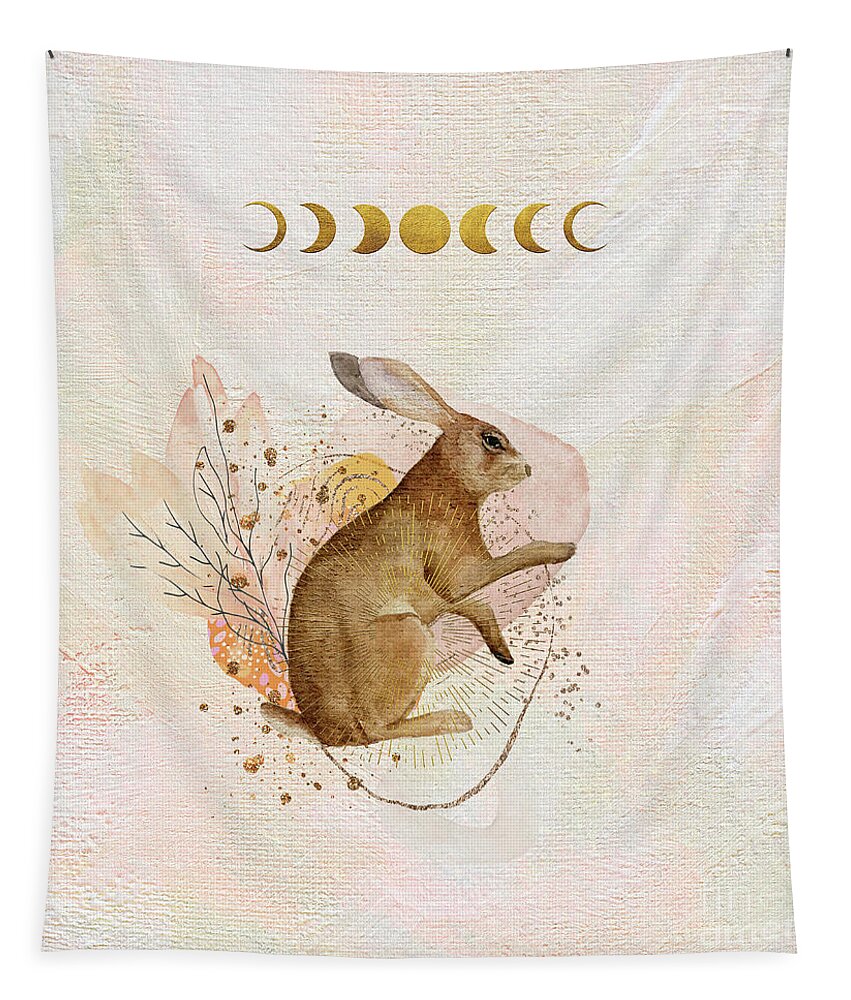 Rabbit Tapestry featuring the painting Magical Forest Rabbit by Garden Of Delights
