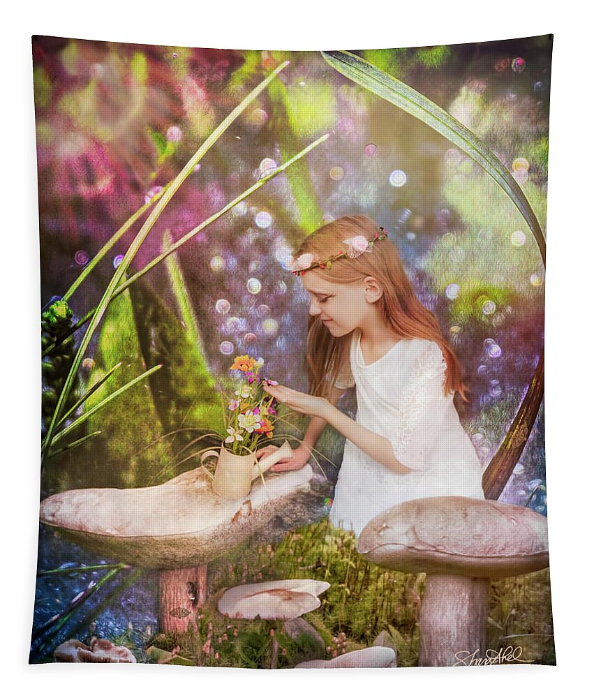 Magical Tapestry featuring the photograph Magical Mushroom Garden by Shara Abel