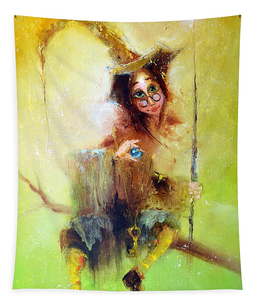 Russian Artists New Wave Tapestry featuring the painting Magician Elf by Igor Medvedev