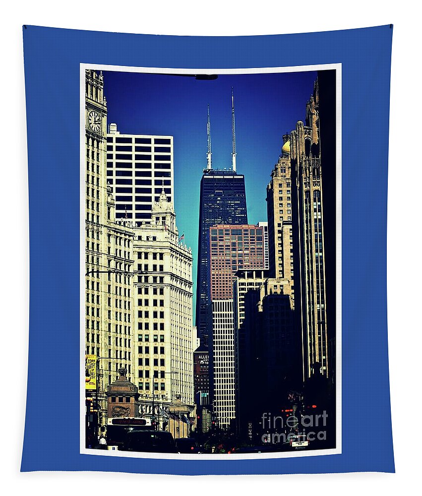 City Tapestry featuring the photograph Magnificent Mile Chicago by Frank J Casella