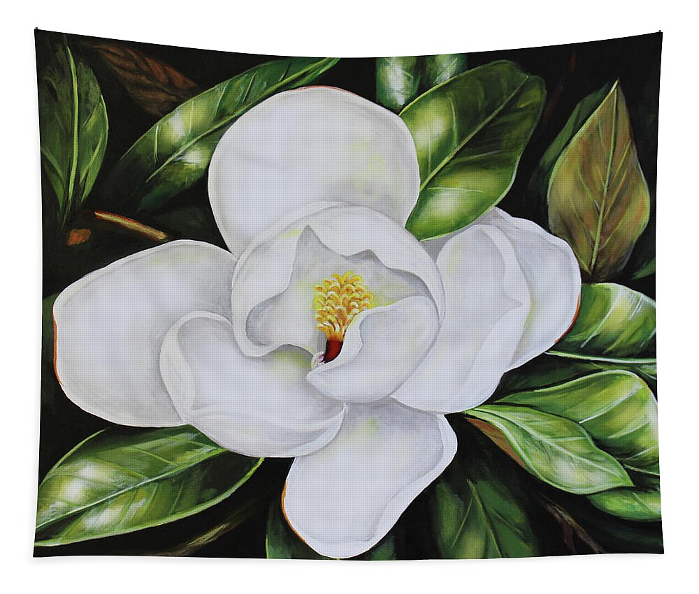 Magnolia Tapestry featuring the painting Magnolia Blossom by Karl Wagner