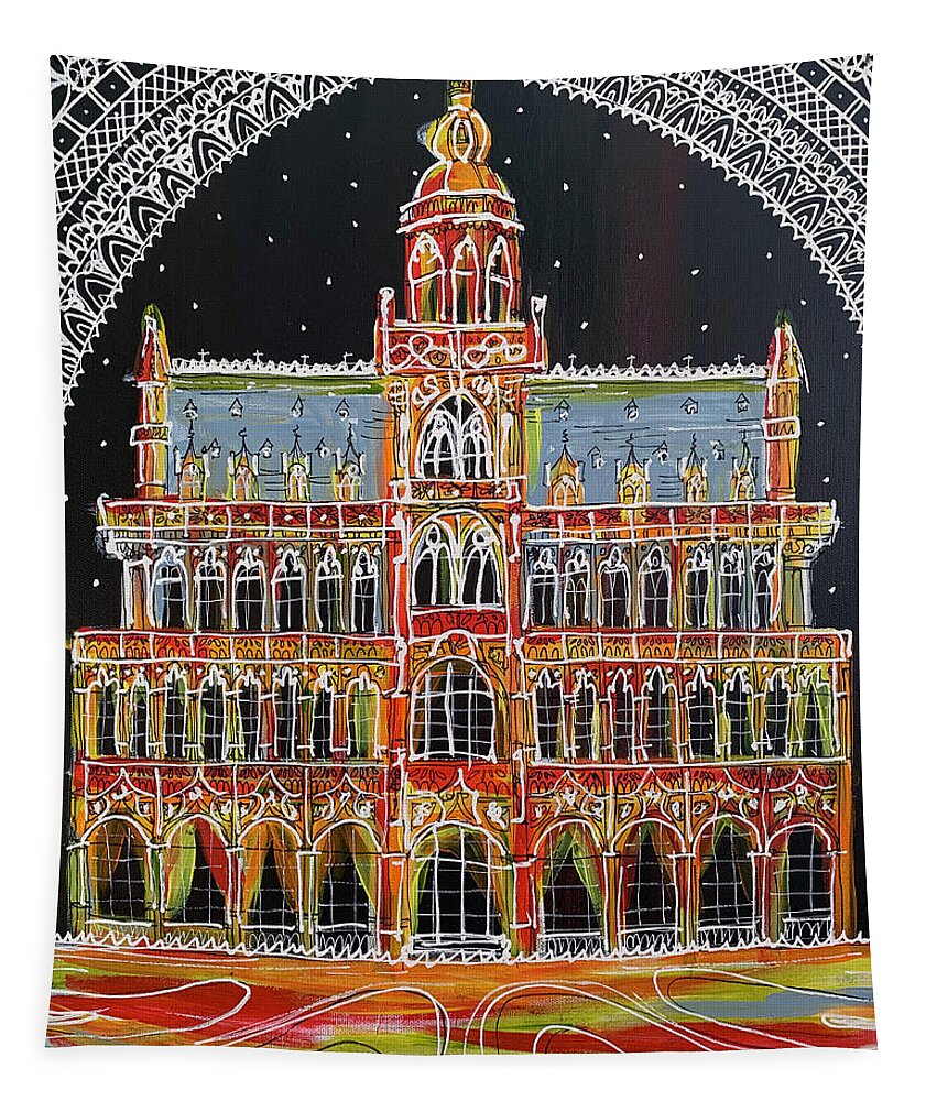 Maison Du Roi Tapestry featuring the painting Maison du Roi II by Laura Hol