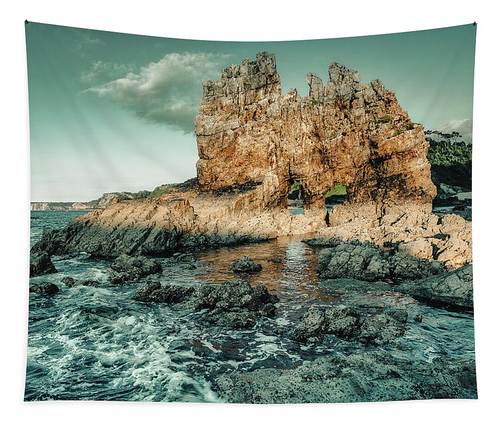 Asturias Tapestry featuring the photograph Majestic Portico of Portizuelo by Benoit Bruchez