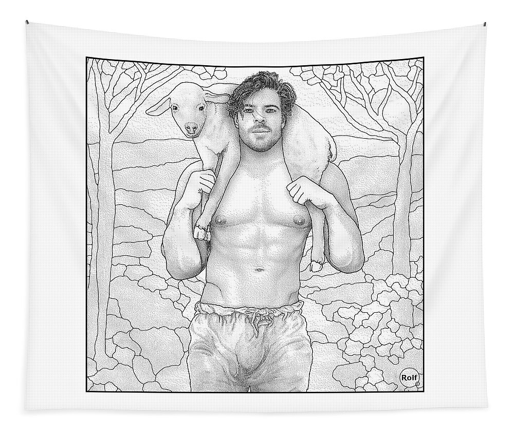 Lgbt Tapestry featuring the digital art Male Anatomy 15 by Rolf Andersen