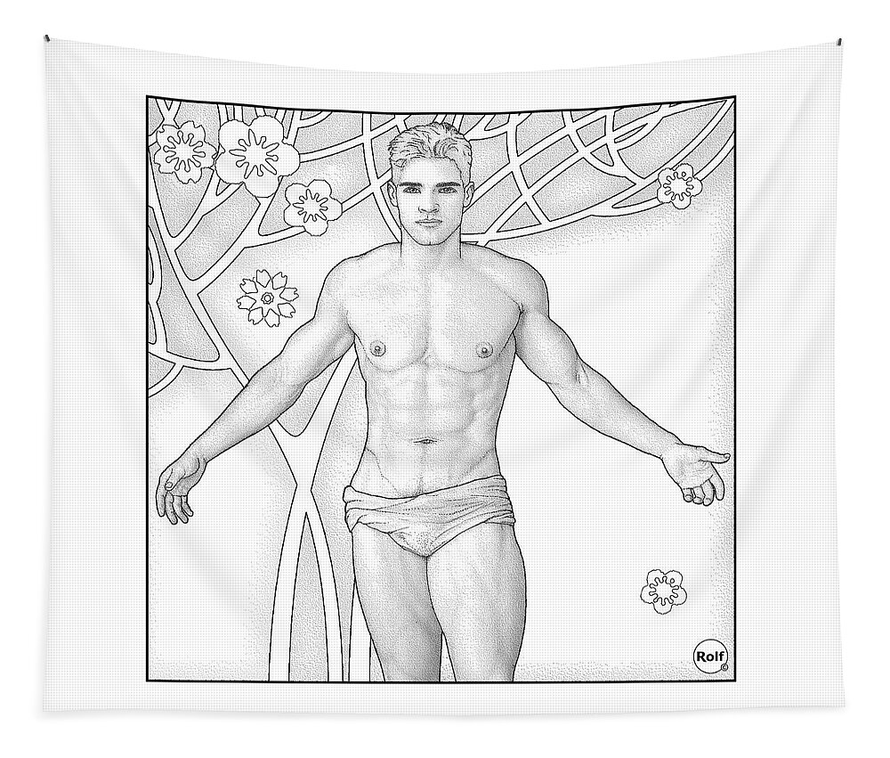Lgbt Tapestry featuring the digital art Male Anatomy 34 by Rolf Andersen