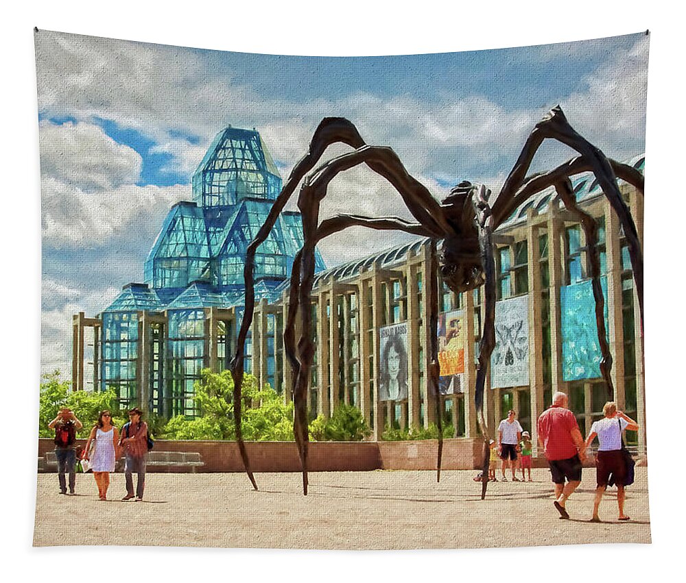 Maman Tapestry featuring the photograph Maman Spider Sculpture, Ottawa by Tatiana Travelways