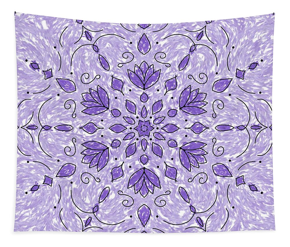 Flowers Tapestry featuring the digital art Mandala 48 by Angie Tirado