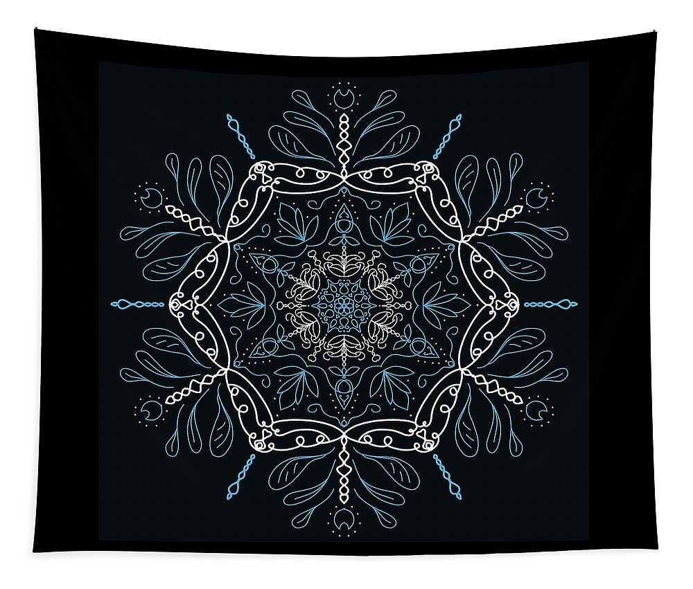 Mandala Tapestry featuring the digital art Mandala 50 by Angie Tirado