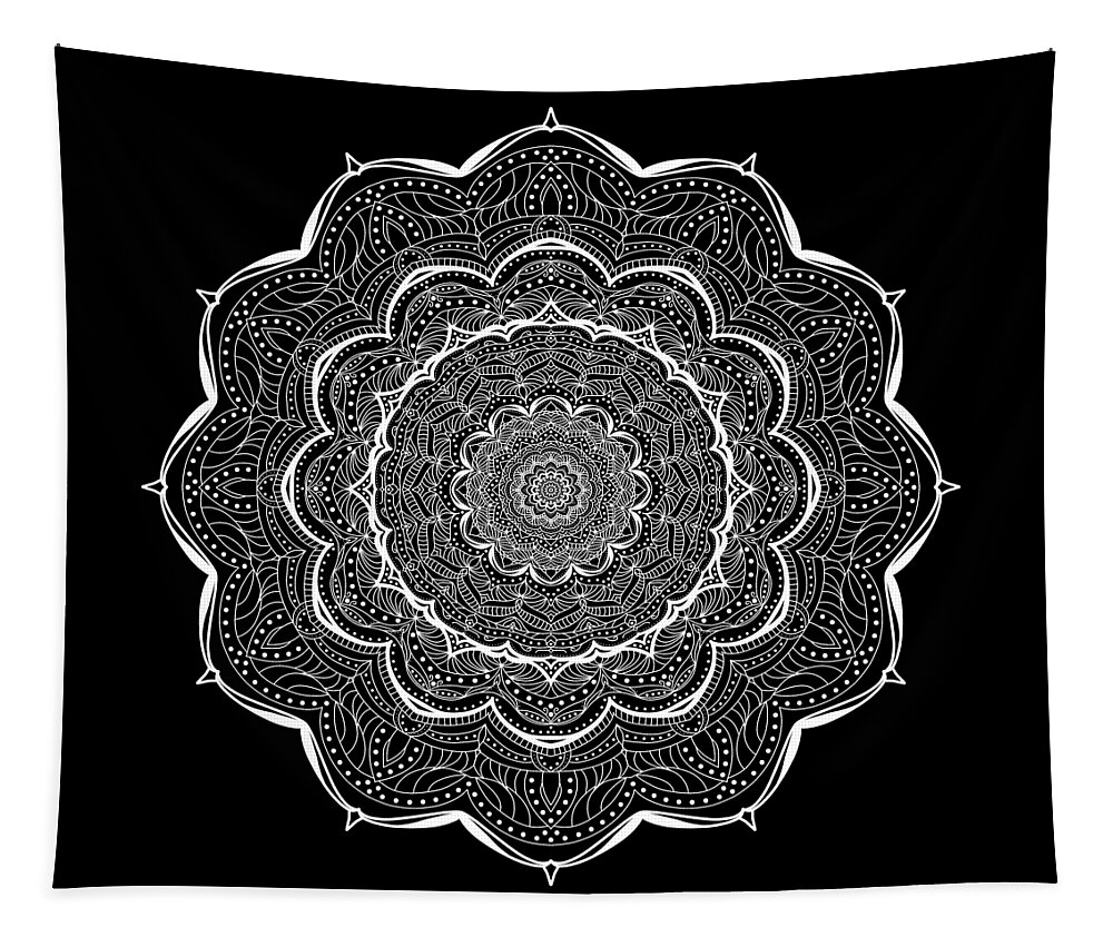 Mandala Tapestry featuring the digital art Mandala of Great Pleasantries by Angie Tirado