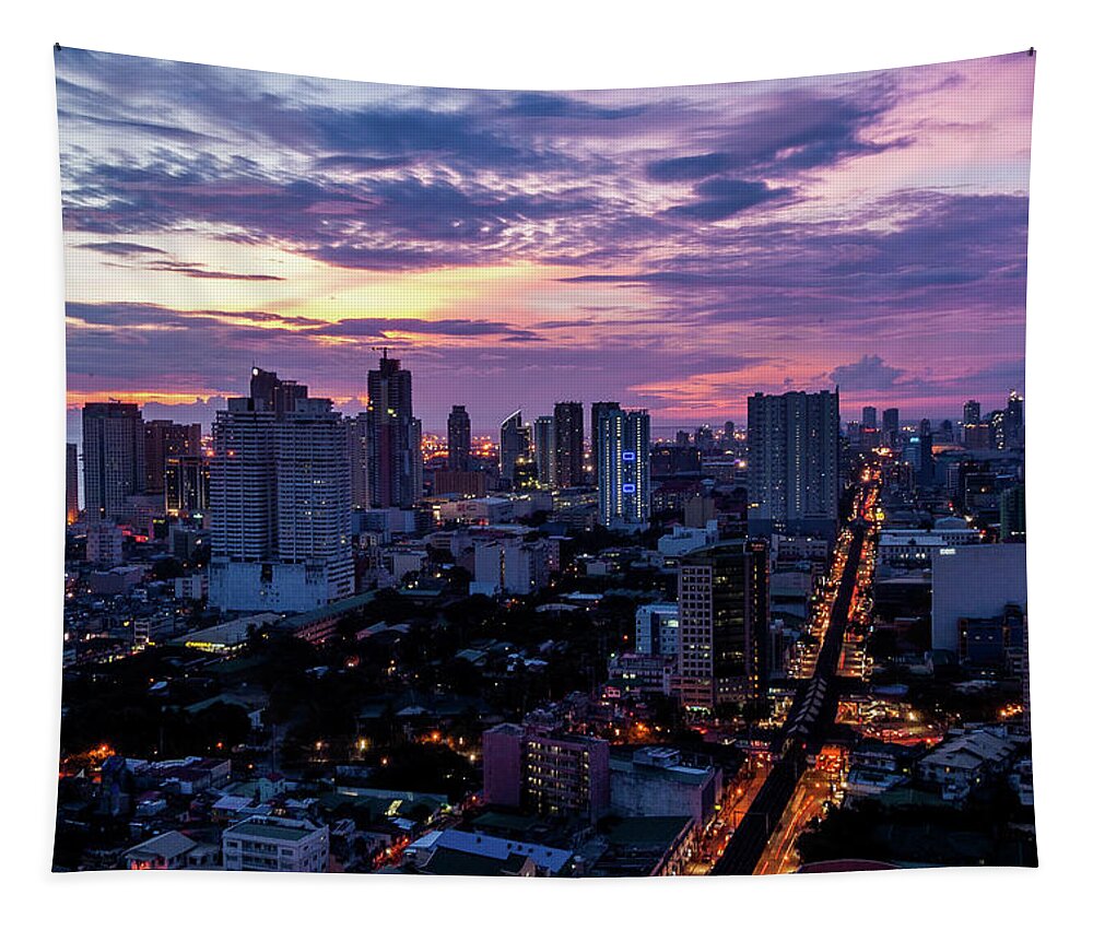 Philippines Tapestry featuring the photograph Manla Cityscape by Arj Munoz