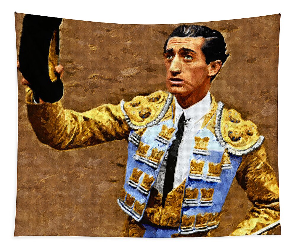 Spanish Tapestry featuring the digital art Manolete by Marisol VB