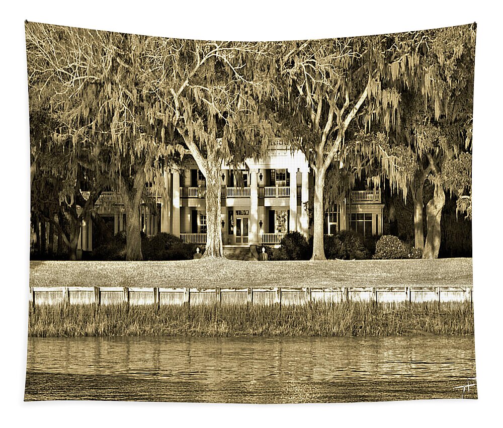 Mansion Tapestry featuring the photograph Mansion on the Skidaway River by Theresa Fairchild