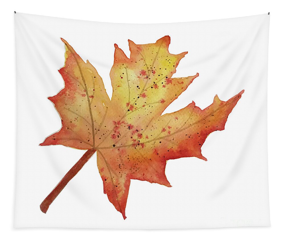 Maple Leaf Tapestry featuring the painting Maple Leaf by Lisa Neuman