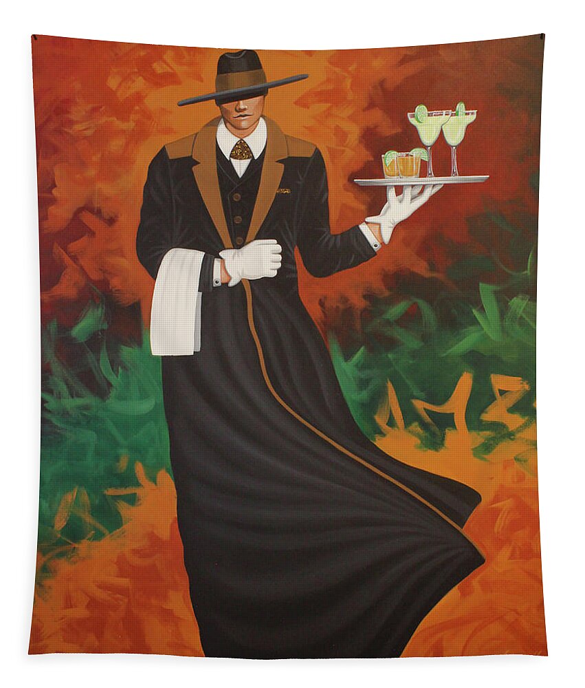 Butler. Margaritas Tapestry featuring the painting Margarita Butler by Lance Headlee