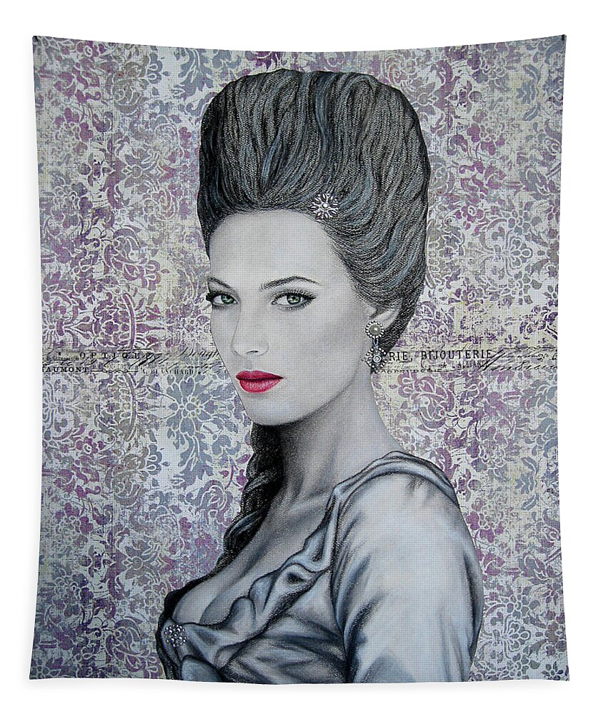 Woman Tapestry featuring the painting Marie by Lynet McDonald