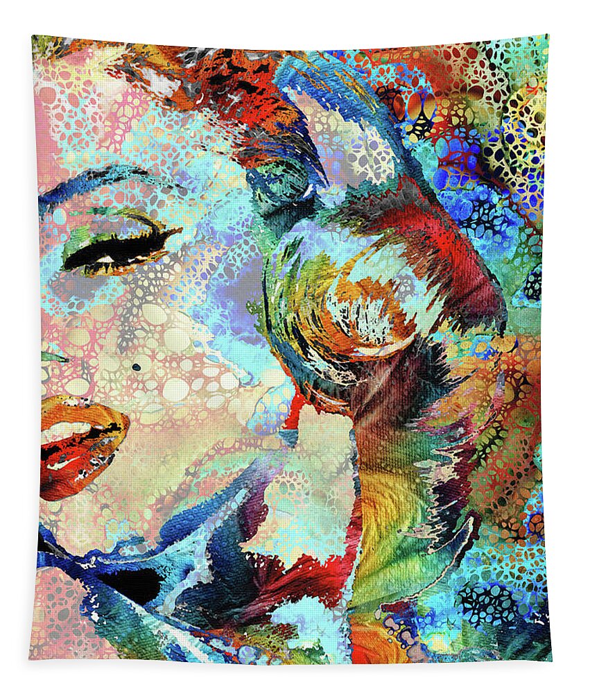 Marilyn Tapestry featuring the painting Marilyn Monroe Art - Hidden Gem - Sharon Cummings by Sharon Cummings