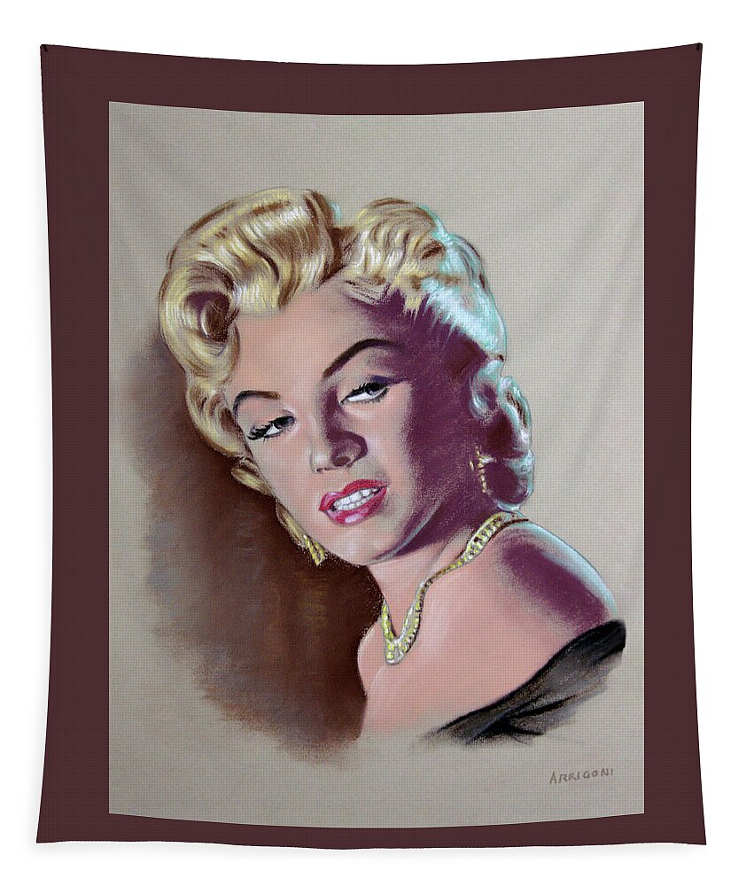 Marilyn Monroe Tapestry featuring the painting Marilyn Monroe by David Arrigoni