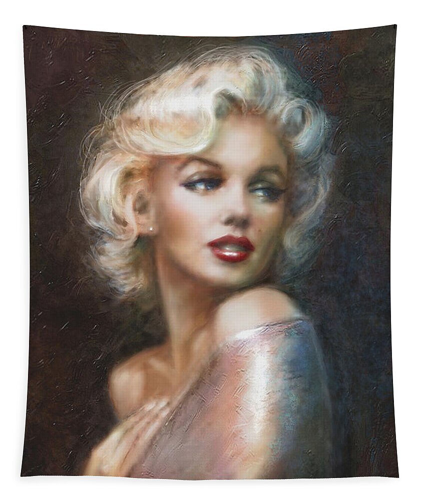 Theo Danella Tapestry featuring the painting Marilyn WW soft by Theo Danella