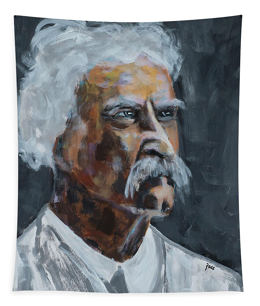 Mark Twain Tapestry featuring the painting Mark Twain by Mark Ross