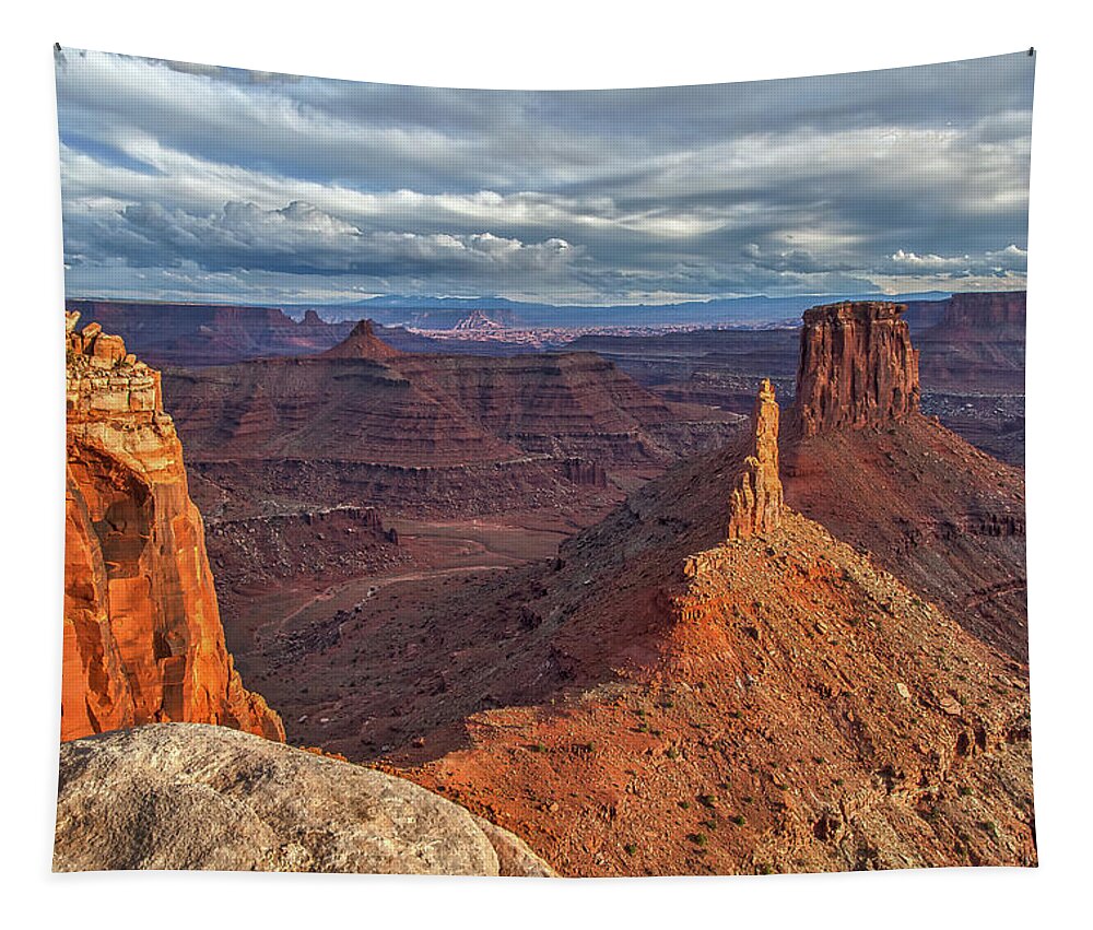 Moab Tapestry featuring the photograph Marlboro Point - A different sunset view by Dan Norris