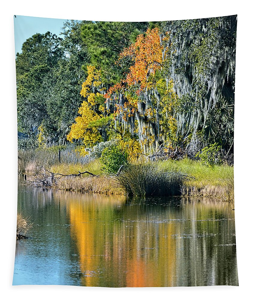 Foliage Tapestry featuring the photograph Mary's Point Foliage by Jerry Griffin